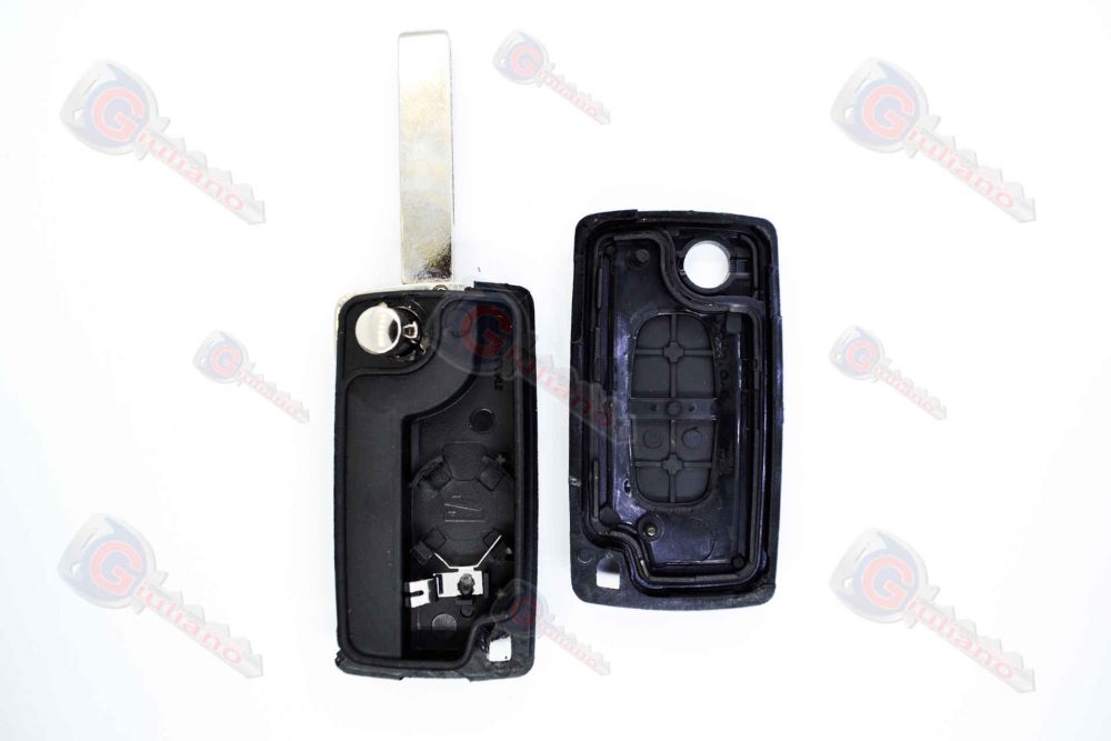 Guscio Chiave Auto Citroen 2 Tasti (Lama HU83) Con Vano Batteria