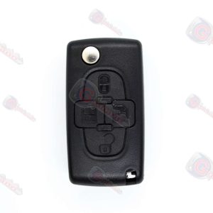 Chi0705 Guscio Chiave Auto Citroen 4 Tasti (Lama VA2) Senza Vano Batteria