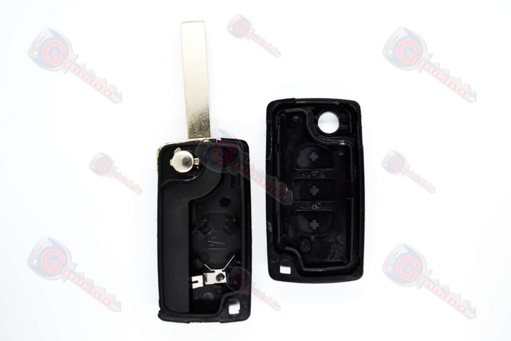 Guscio Chiave Auto Citroen 3 Tasti (Lama HU83) con Vano Batteria
