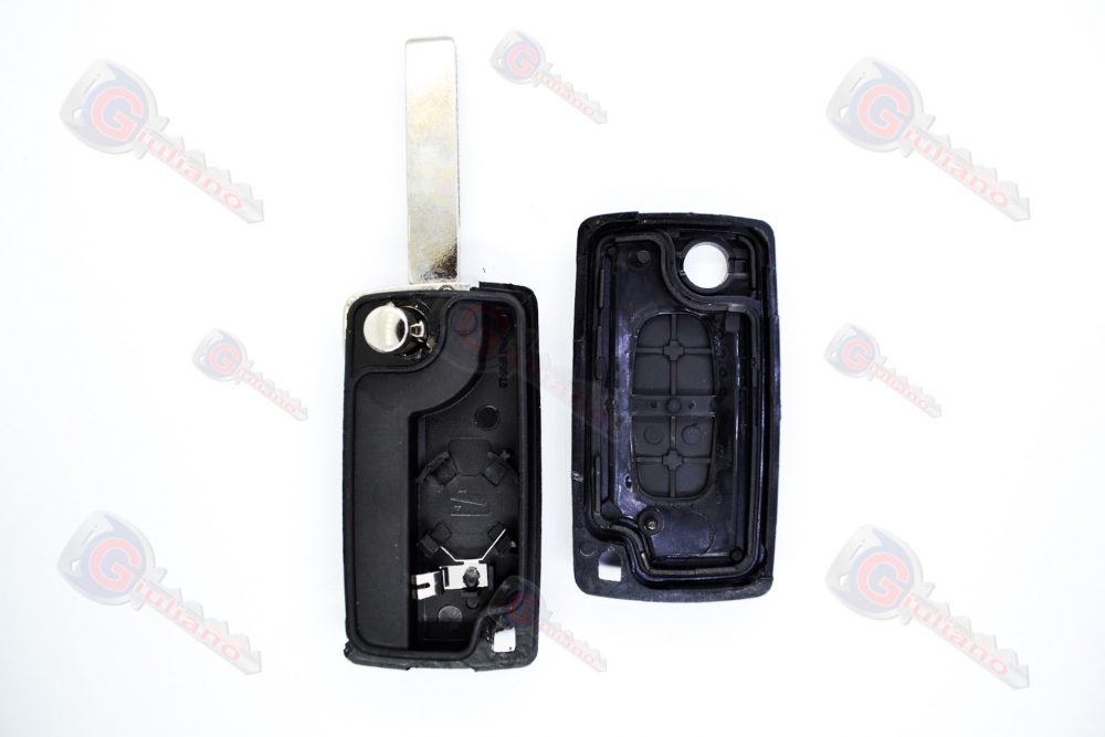 Guscio Chiave Auto Peugeot 2 Tasti (Lama HU83) con Batteria