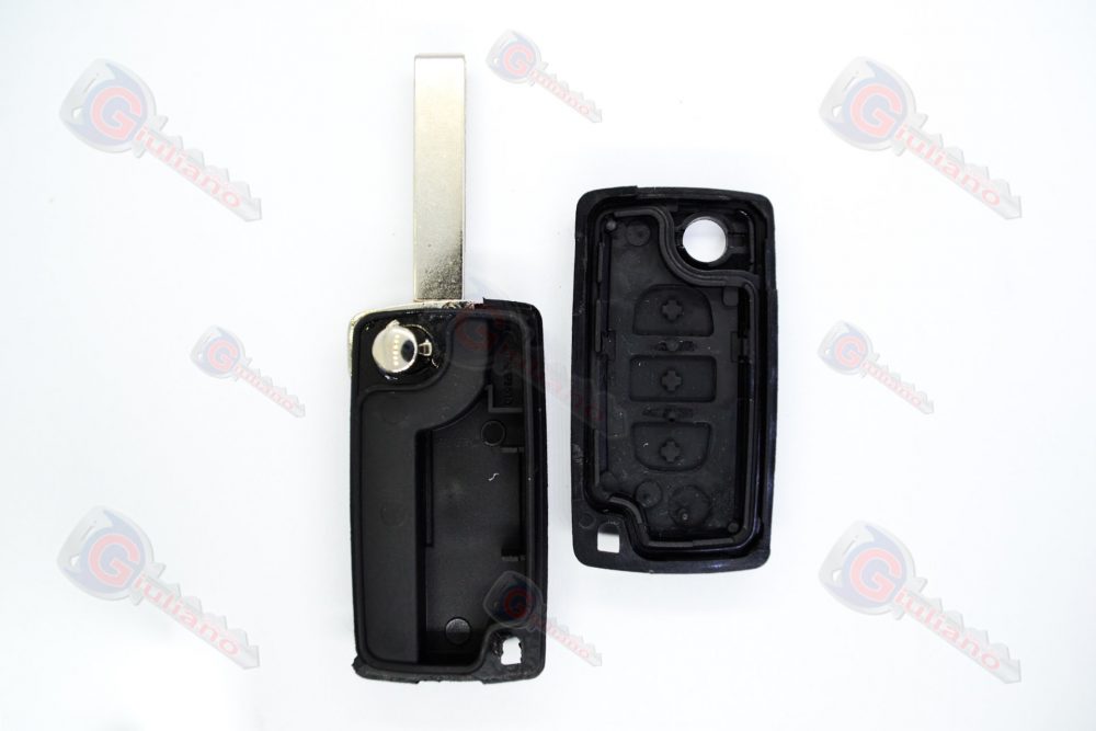 Guscio Chiave Auto Peugeot 3 Tasti (Lama HU83) senza Batteria
