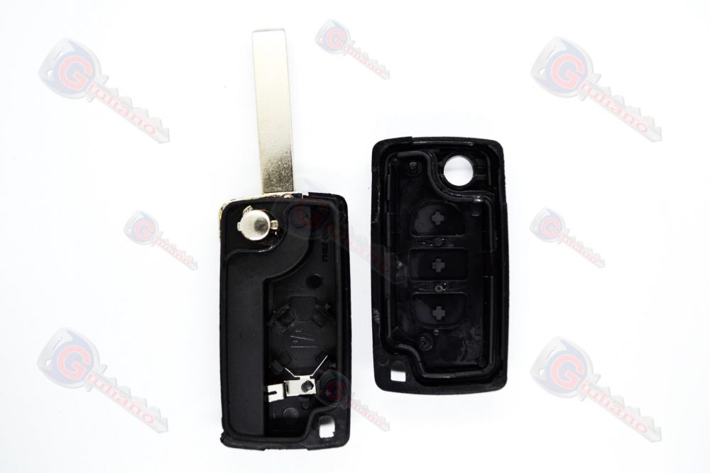 Guscio Chiave Auto Peugeot 3 Tasti (Lama HU83) con Batteria